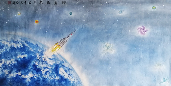 黄忠平 《探索未来》规格：136cmx69cm 创作年代：2022年.jpg
