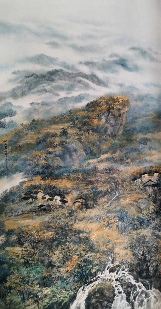 盛絜作品《秋韵好家园》规格：136cmx68cm.jpg