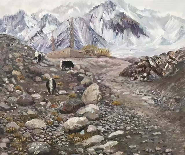 王子彬作品《雪山之巅》  规格：80×120cm  2024年.jpg