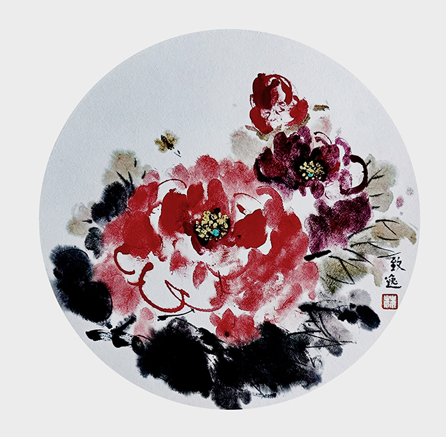 林一雷作品《万年寺祝福》（非遗指画、牡丹林氏画法技艺作品）.jpg