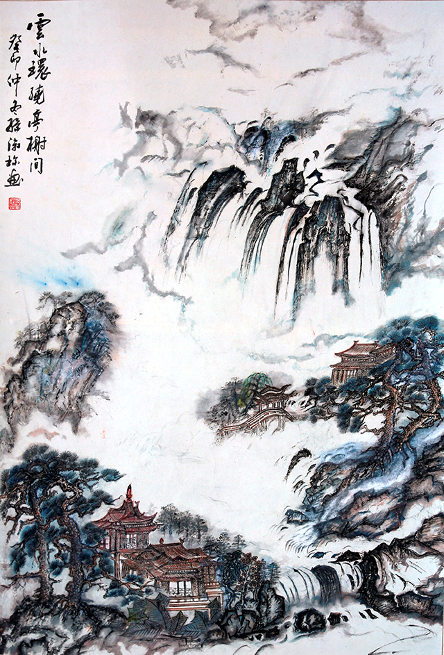 孙淑珍作品《云水环绕亭榭间》.jpg