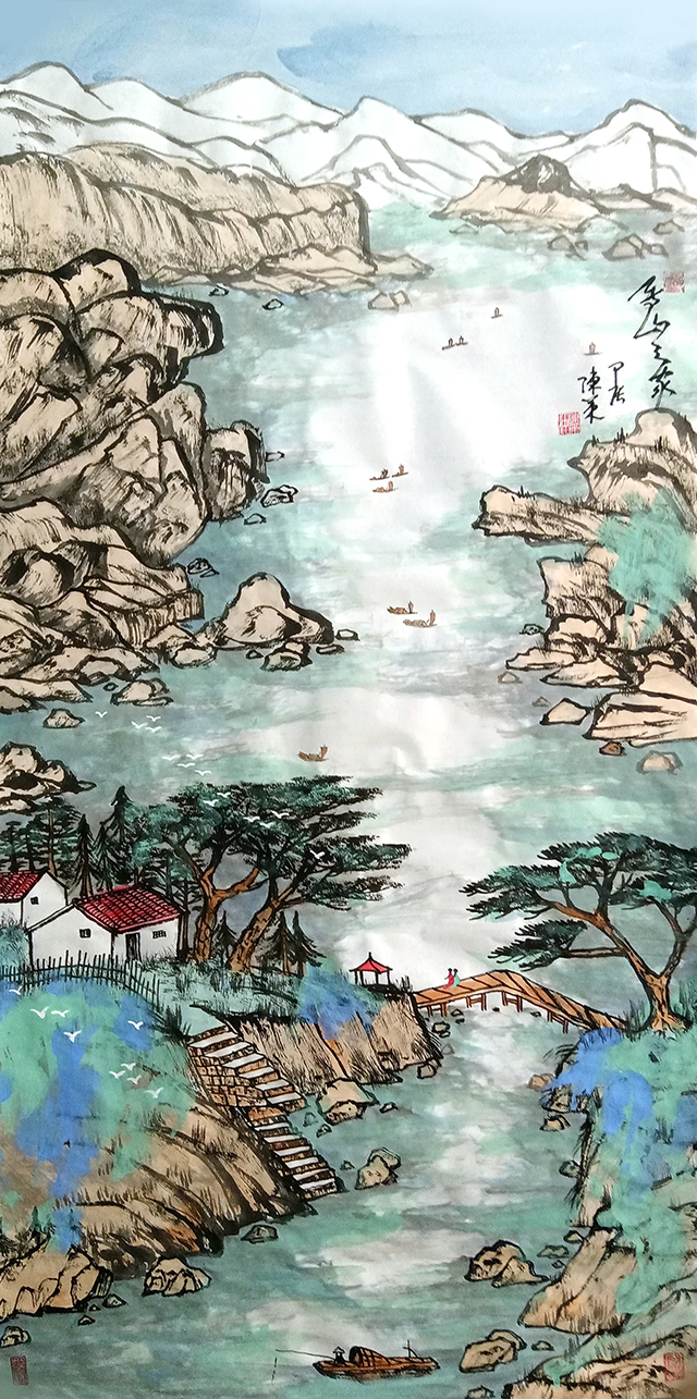 陈策作品《马山之家》  规格：138×69cm  甲辰.jpg