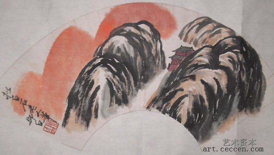 娄师白作品赏析-扇面山水
