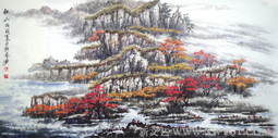 《秋山》规格：68×138cm