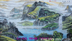 《春江雾晓》183x98cm