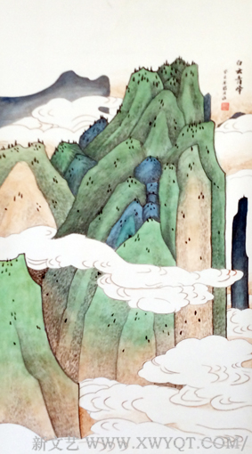 殷德江作品《白云青峰》