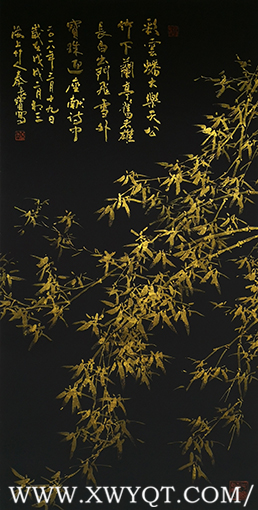 藏头诗篇《彩竹长宝》规格：137cmx67cm