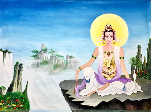 油画《山水观音静座像》220X158cm