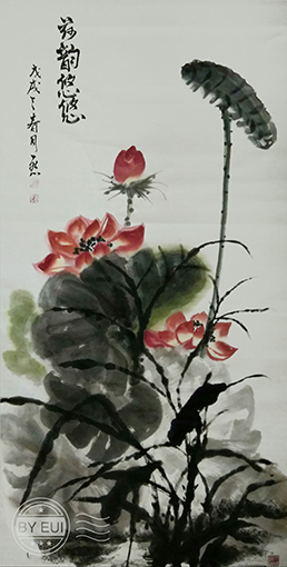 胡一然作品2《荷韵悠悠》69cmX138cm