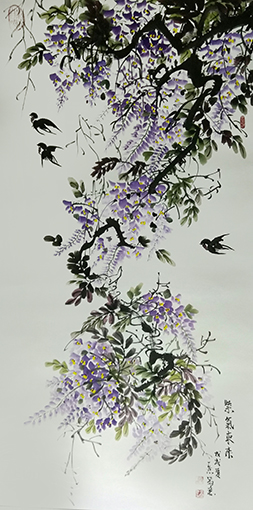胡一然作品4《紫气东来》69cmX138cm