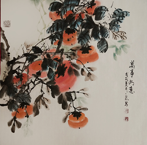 胡一然作品6《万事如意》68cmX68cm