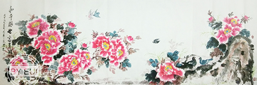 胡一然作品9《和平盛世富贵图》80cmX240cm