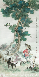 高健林作品《牧童嬉鸟图》