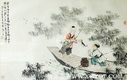 高健林作品《芦荡垂钓》