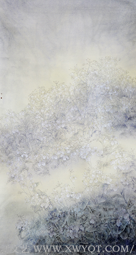 2013年作，《春来二月早》180cmx100cm