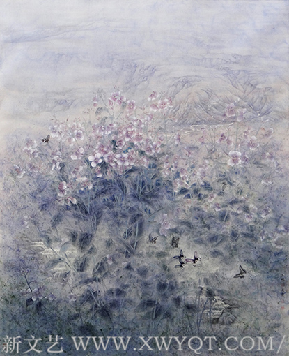 2014年作，《今观二月兰》190cmx150cm