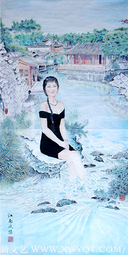 《江南风情》68cmX137cm