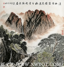 《溪山无尽曙色浓》规格：69x69cm