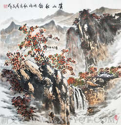 《溪山秋韵》规格：68x68cm