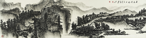 《秦岭同峪口》248cmx70cm