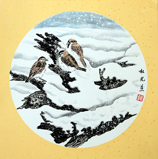 杜光作品4《盼春图》团扇