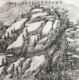 陈尧作品《大野玉光满，造化自威风》规格：69x69cm