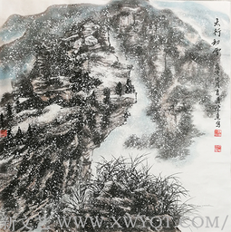陈尧作品《太行初雪》规格：69x69cm