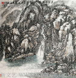 陈尧作品《莫道冬深景致萧，东风摧开万朵银》69x69cm