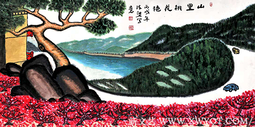 《山里桃花艳》规格：135x68cm