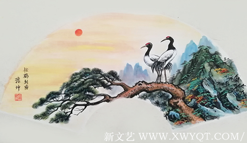 7路豫坤作品《松鹤朝阳》