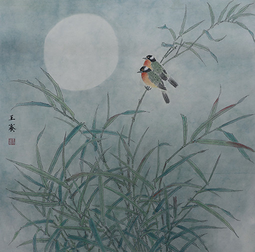 王赛作品《月蒙蒙情切切》规格：64cmX64cm