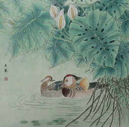 王赛作品《相依不记几春秋》规格：64cmX64cm