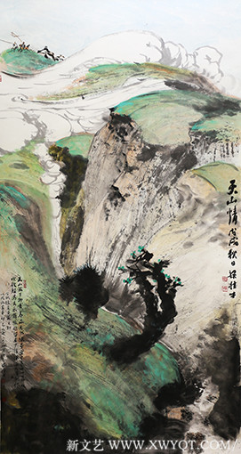 梁桂才作品《天山情》规格：196cmX98cm