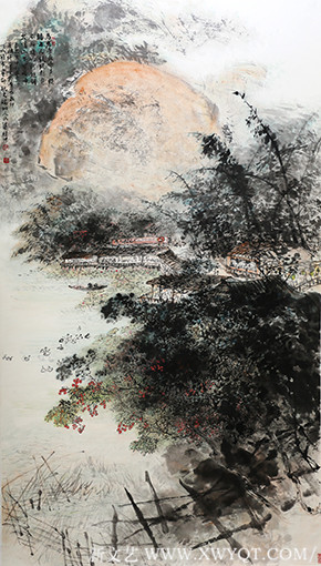 梁桂才作品《火炉山下》规格：196cmX98cm