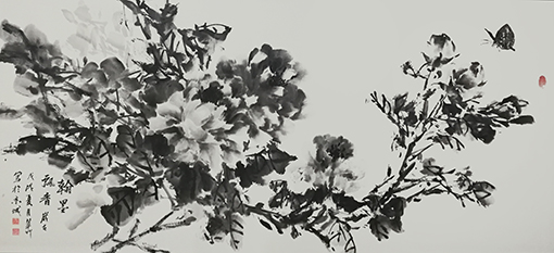 王翠竹作品《翰墨飘香》规格：69cmx138cm