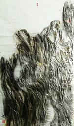 乐城麟作品《境由心生之按行五岳》规格：138cmX69cm
