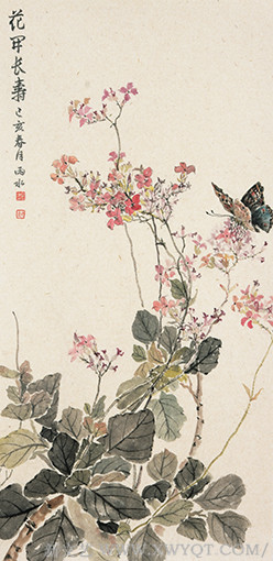 白承玲作品《花开长寿》
