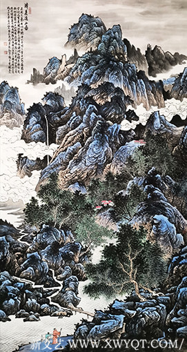 贾臻作品《清夏溪山图》