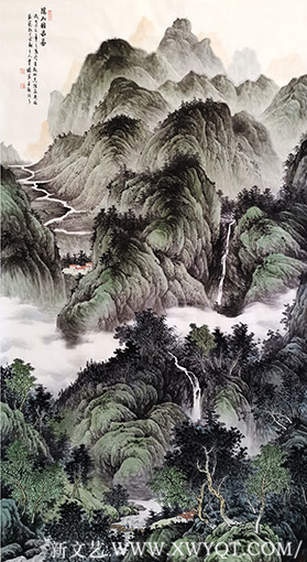贾臻作品《溪山雅居图》