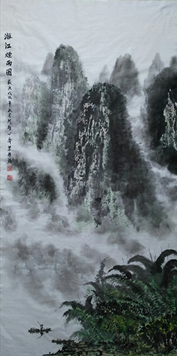 梁静源作品4《漓江烟雨图》