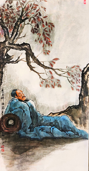 卫九春作品《李白醉酒图》
