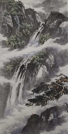 顾家深作品2《百丈崖瀑布》