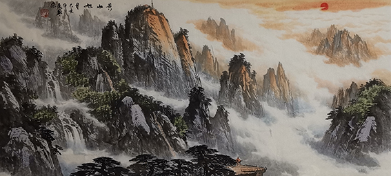 顾家深作品8《黄山旭日》