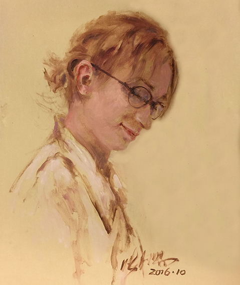 张丹阳作品5《俄罗斯少女肖像》40x50cm