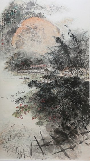 梁桂才作品《火炉山下》规格：196cmX98cm