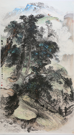 梁桂才作品《牧居》规格：196cmX98cm