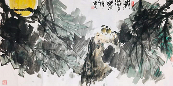 刘参作品《枝繁叶茂》规格：65cmx130cm
