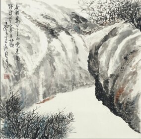刘参作品《渔归》规格：130cmx65cm