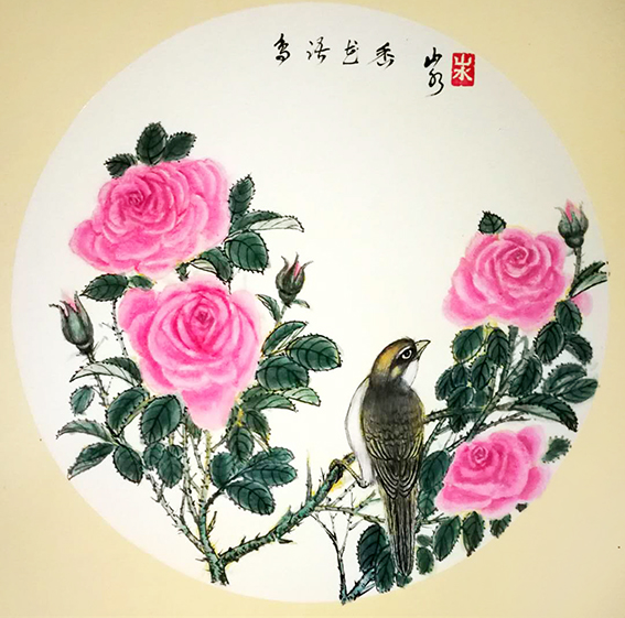 顾品江作品9《鸟语花香》