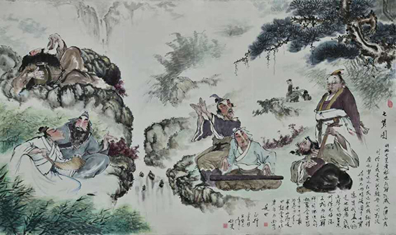 任正行作品7《七贤图》